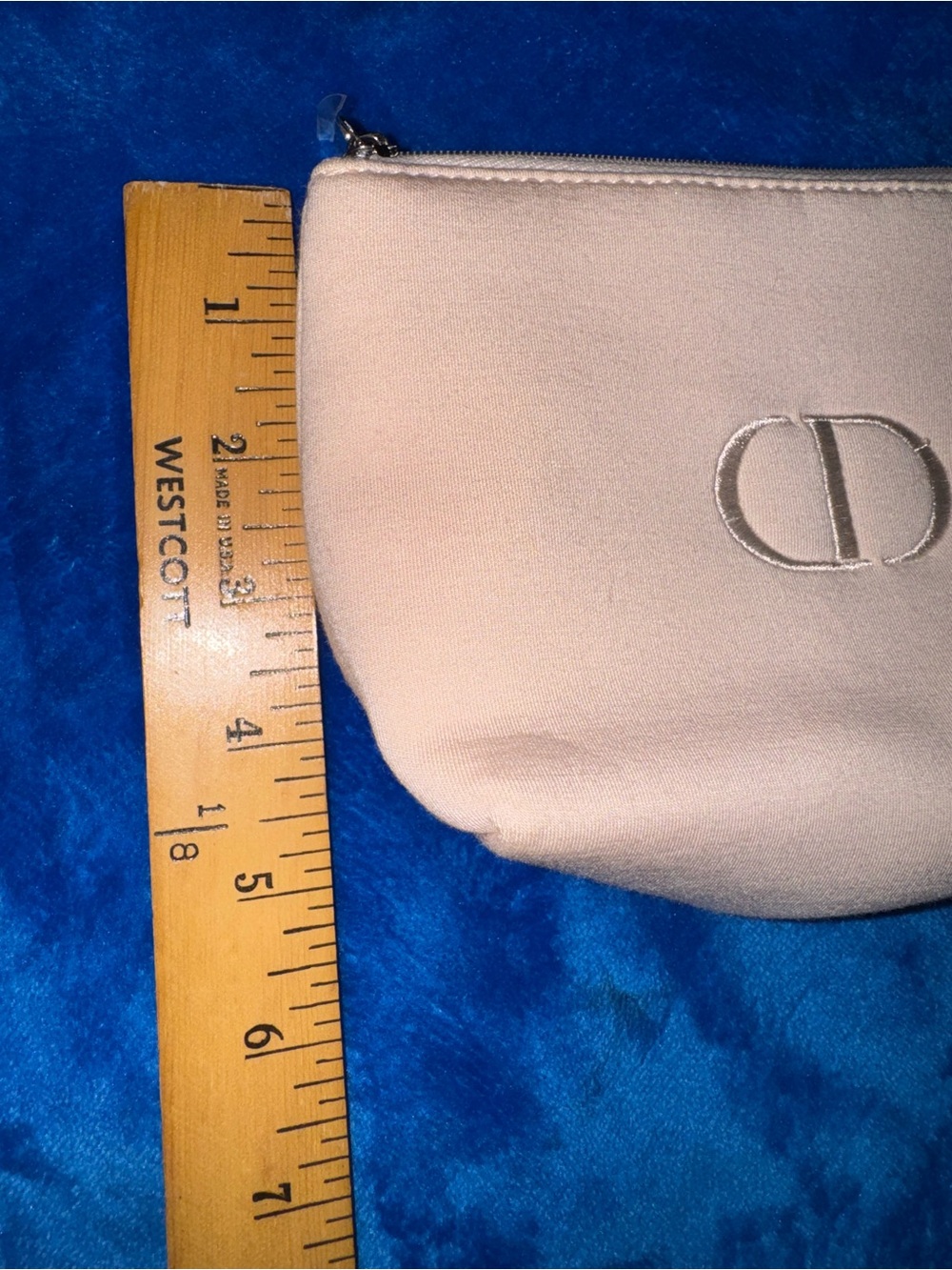 Dior Light Pink Embroidered CD Cosmetic Pouch - Picture 8 of 8